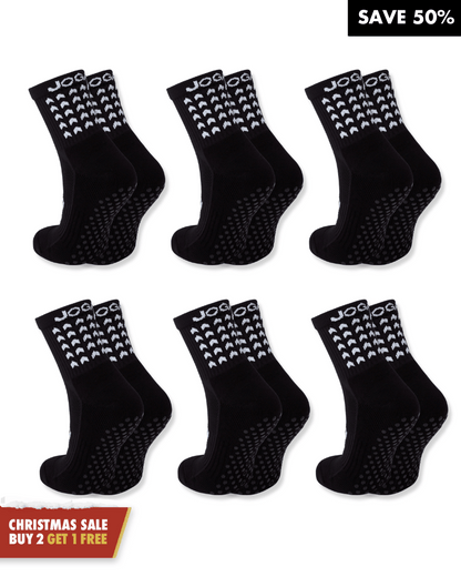 Exclusive 6 Pair Bundle - Starz Grip Socks Black