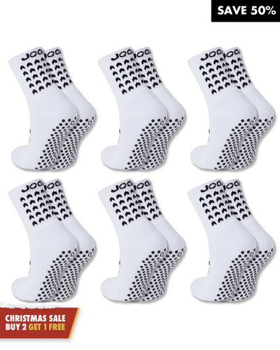 Exclusive 6 Pair Bundle - Starz Grip Socks White