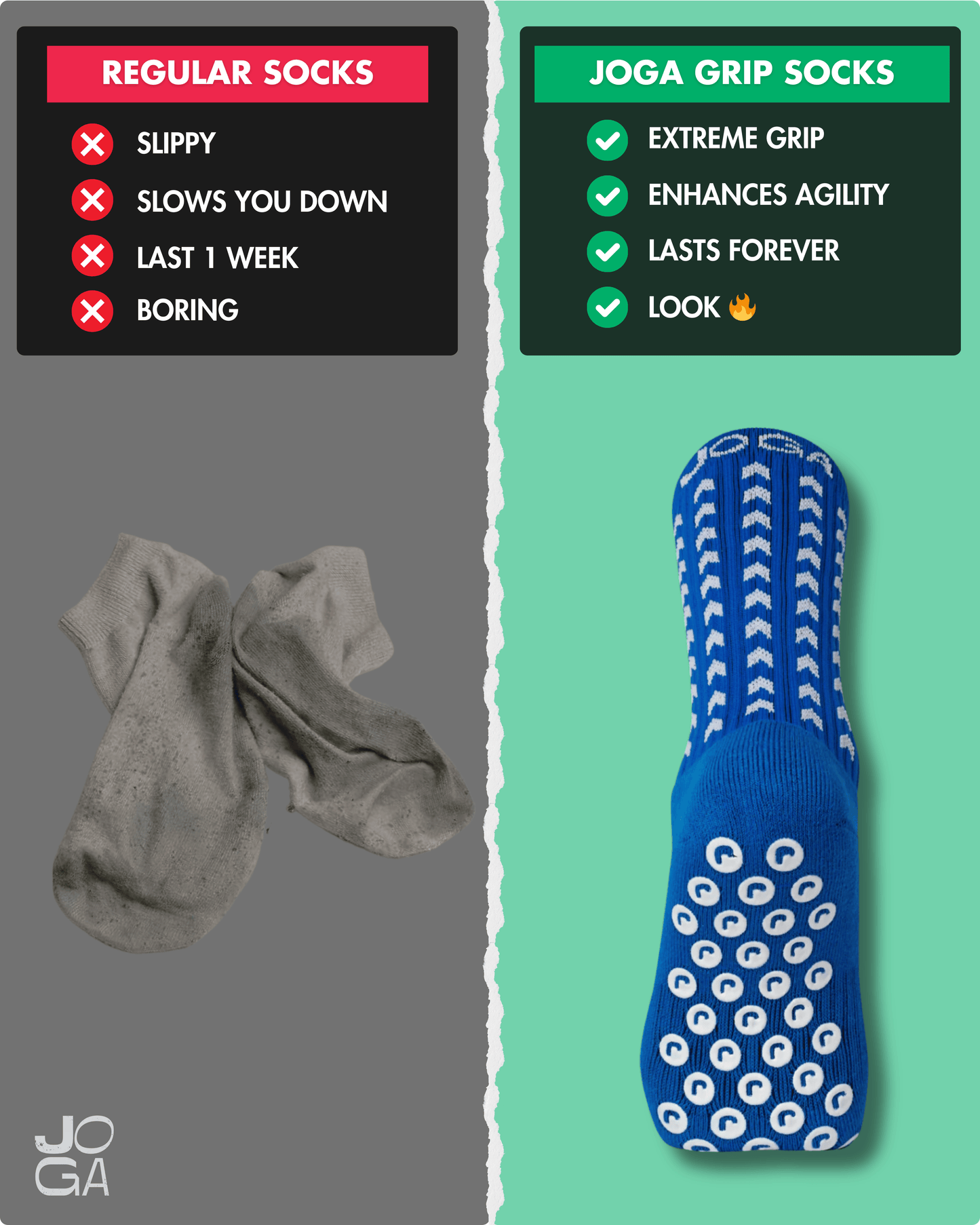 Exclusive 6 Pair Bundle - Performance Grip Socks 2.0 Blue