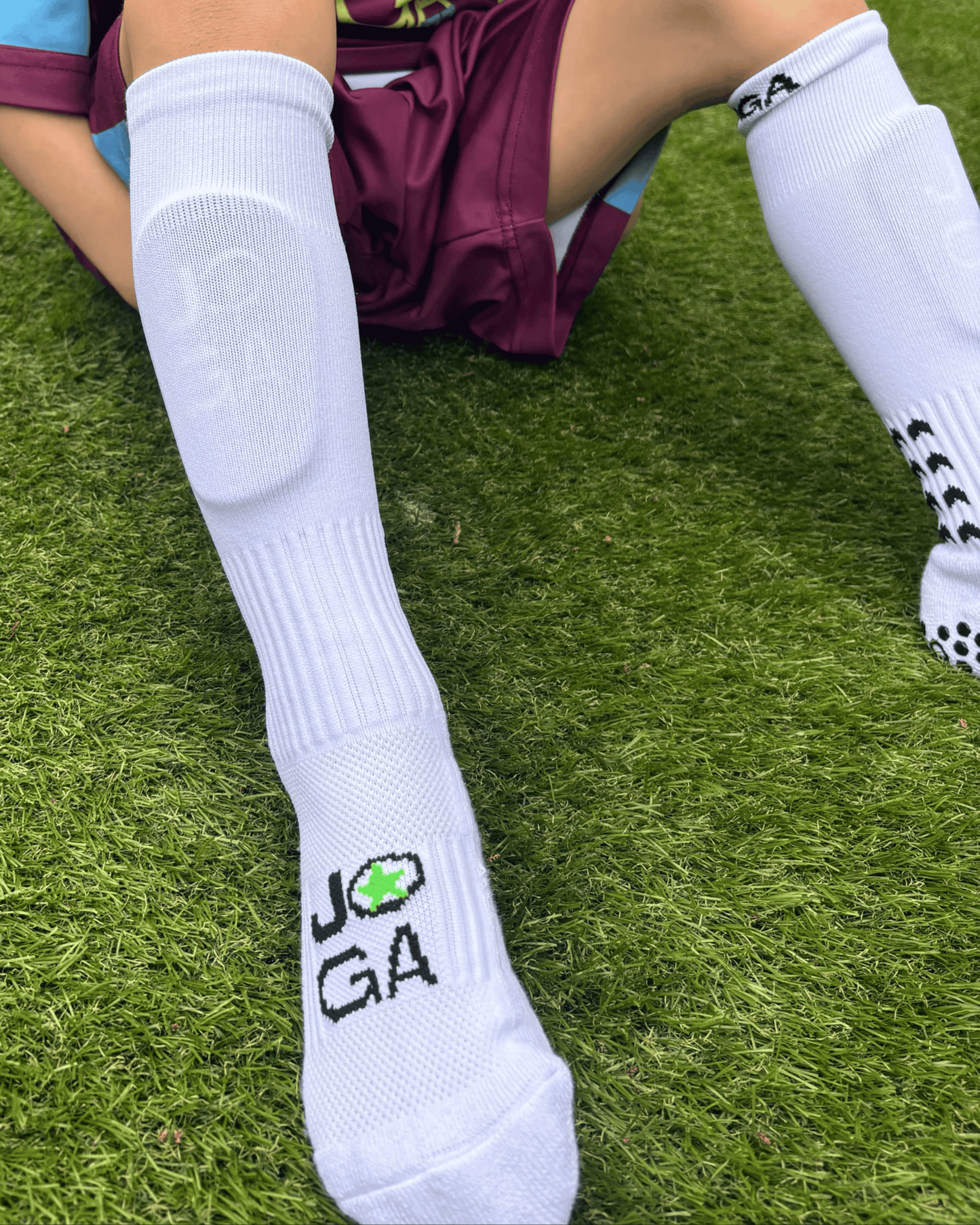 Joga Starz Grip Socken in voller Länge - Weiß