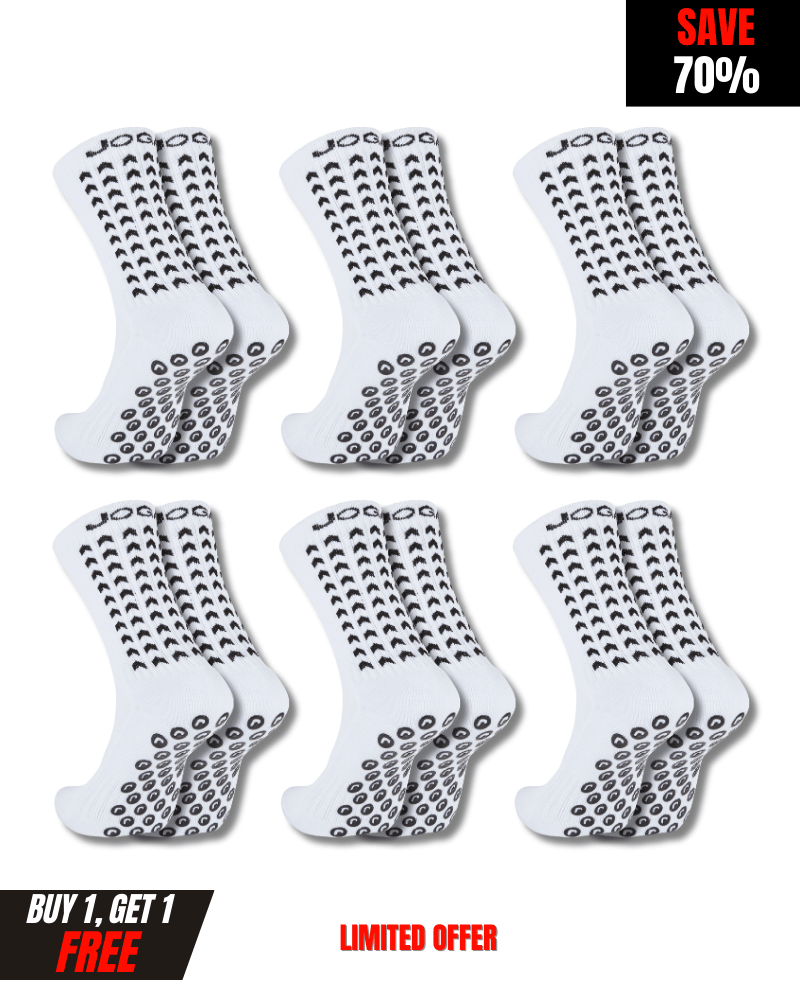 Exclusive 6 Pair Bundle - Performance Grip Socks 2.0 White