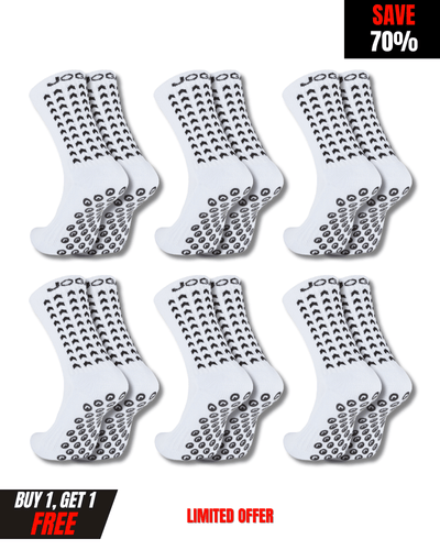 Exclusive 6 Pair Bundle - Performance Grip Socks 2.0 White