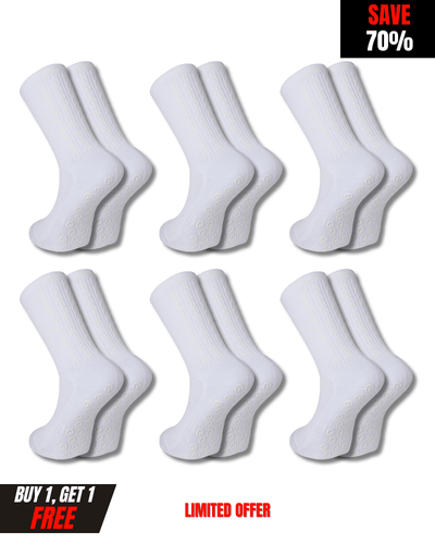 Exclusive 6 Pair Bundle - Performance Grip Socks 2.0 Whiteout