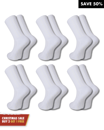 Exclusive 6 Pair Bundle - Performance Grip Socks 2.0 Whiteout