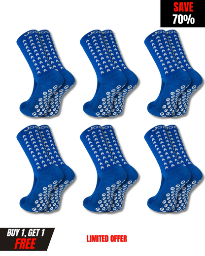 Exclusive 6 Pair Bundle - Performance Grip Socks 2.0 Blue