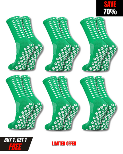 Exclusive 6 Pair Bundle - Performance Grip Socks 2.0 Green