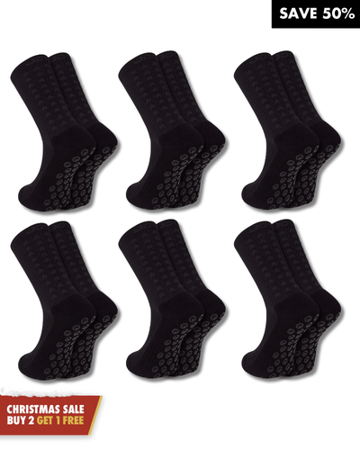 Exclusive 6 Pair Bundle - Performance Grip Socks 2.0 Blackout