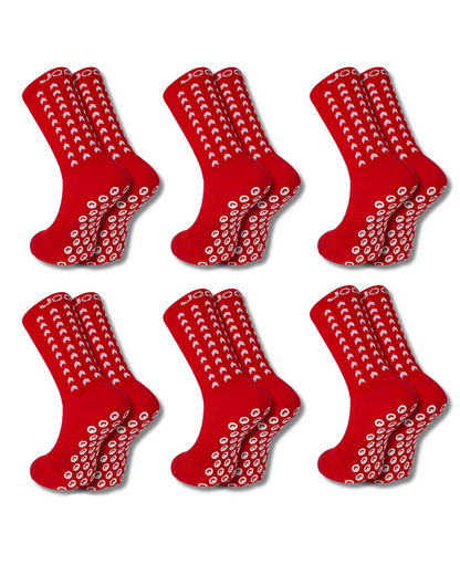 Exclusive 6 Pair Bundle - Performance Grip Socks 2.0 Red