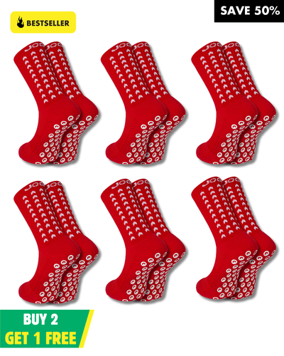 Paquete exclusivo de 6 pares - calcetines de agarre 2.0 rojo