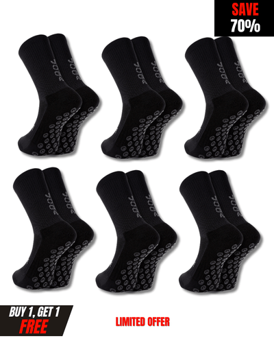 Exclusive 6 Pair Bundle - Pro Grip Socks Black