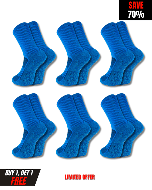 Exclusive 6 Pair Bundle - Pro Grip Socks Blue