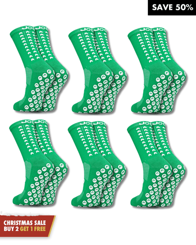 Exclusive 6 Pair Bundle - Performance Grip Socks 2.0 Green