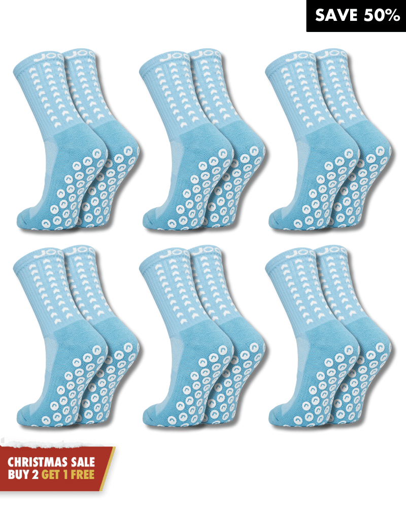 Exclusive 6 Pair Bundle - Performance Grip Socks 2.0 Sky Blue