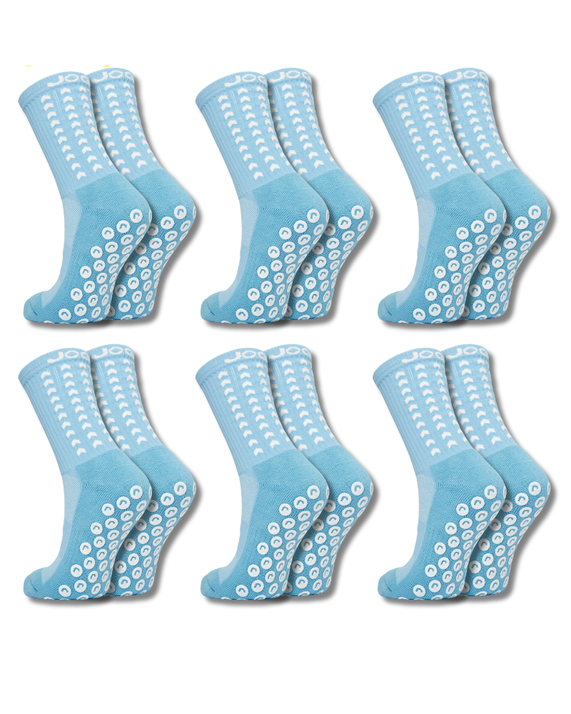 Exclusive 6 Pair Bundle - Performance Grip Socks 2.0 Sky Blue