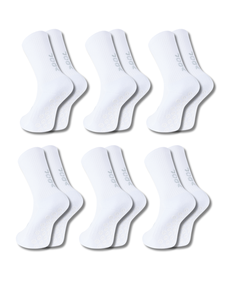 Exclusive 6 Pair Bundle - Pro Grip Socks White