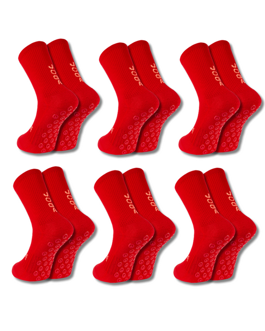 Exclusive 6 Pair Bundle - Pro Grip Socks Red