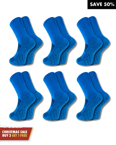 Exclusive 6 Pair Bundle - Pro Grip Socks Blue