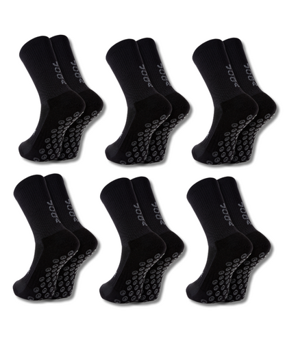 Exclusive 6 Pair Bundle - Pro Grip Socks Black