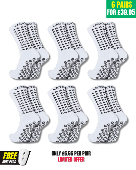 Exclusive 6 Pair Bundle - Performance Grip Socks 2.0 White