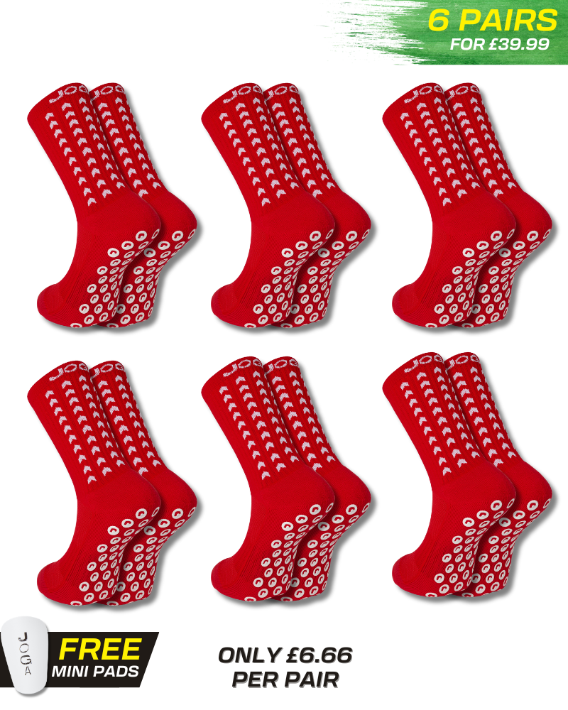 Exklusives 6 Paar Bundle - Performance Grip Socken 2.0 Rot