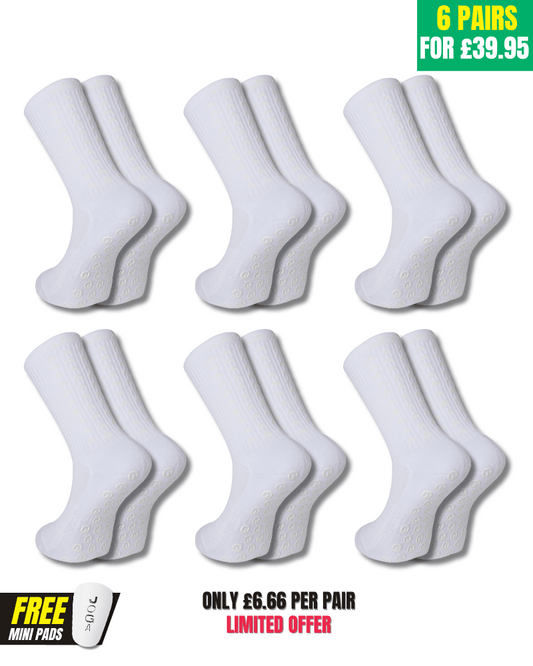 Exklusives 6 -Paar -Bundle - Performance Grip Socken 2.0 Whiteout