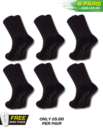 Exclusive 6 Pair Bundle - Performance Grip Socks 2.0 Blackout