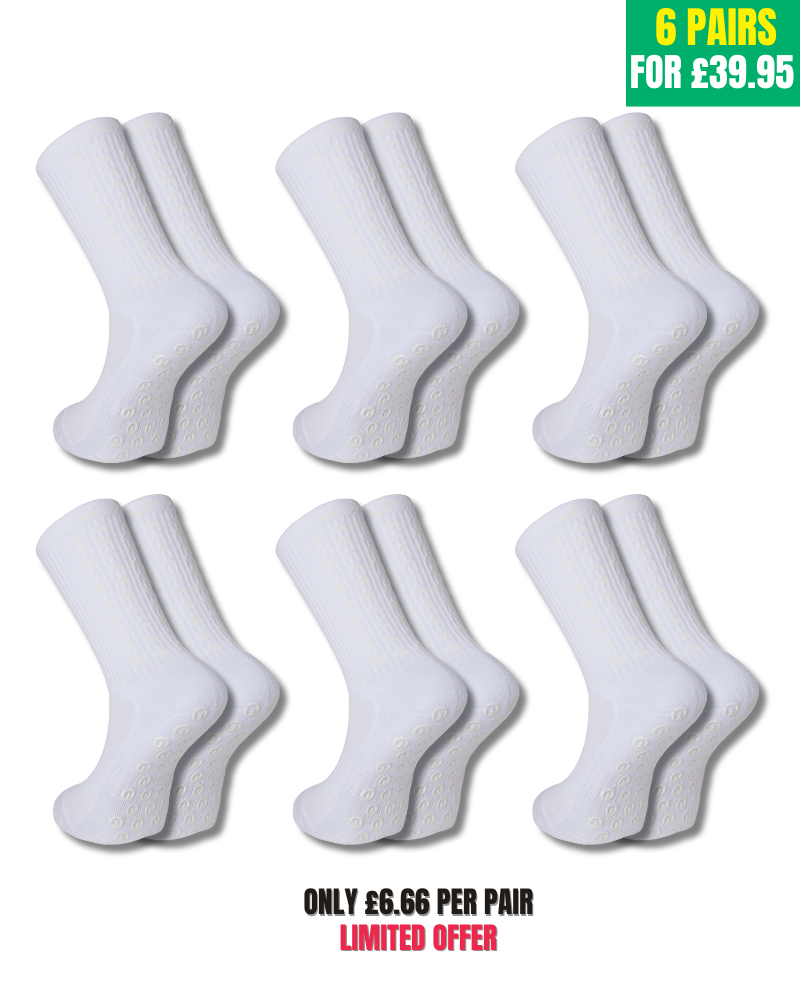 Exclusive 6 Pair Bundle - Performance Grip Socks 2.0 Whiteout