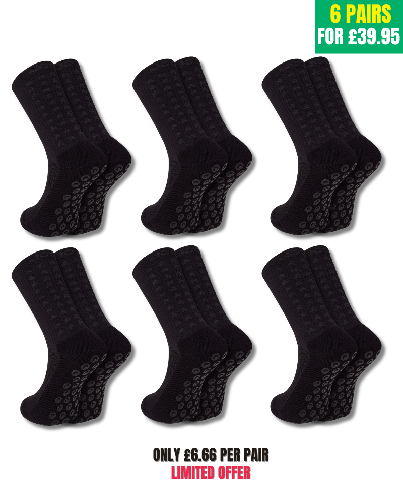 Exclusive 6 Pair Bundle - Performance Grip Socks 2.0 Blackout