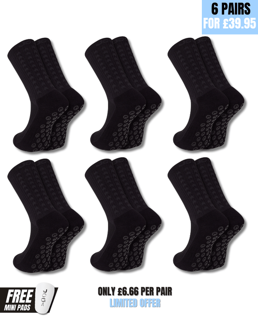 Exclusive 6 Pair Bundle - Performance Grip Socks 2.0 Blackout