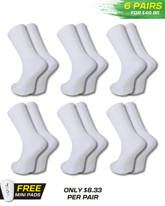 Paquete exclusivo de 6 pares - Calcetines Pro Grip Blancos