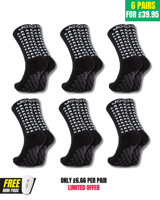 Exclusive 6 Pair Bundle - Performance Grip Socks 2.0 Black