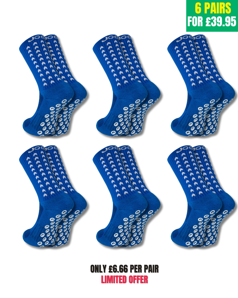 Exclusive 6 Pair Bundle - Performance Grip Socks 2.0 Blue