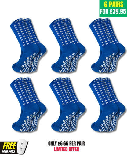 Exclusieve 6 paar bundel - Performance Grip Sokken 2.0 Blauw