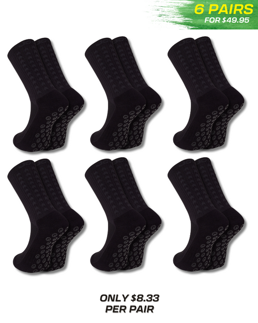 Exclusive 6 Pair Bundle - Performance Grip Socks 2.0 Blackout