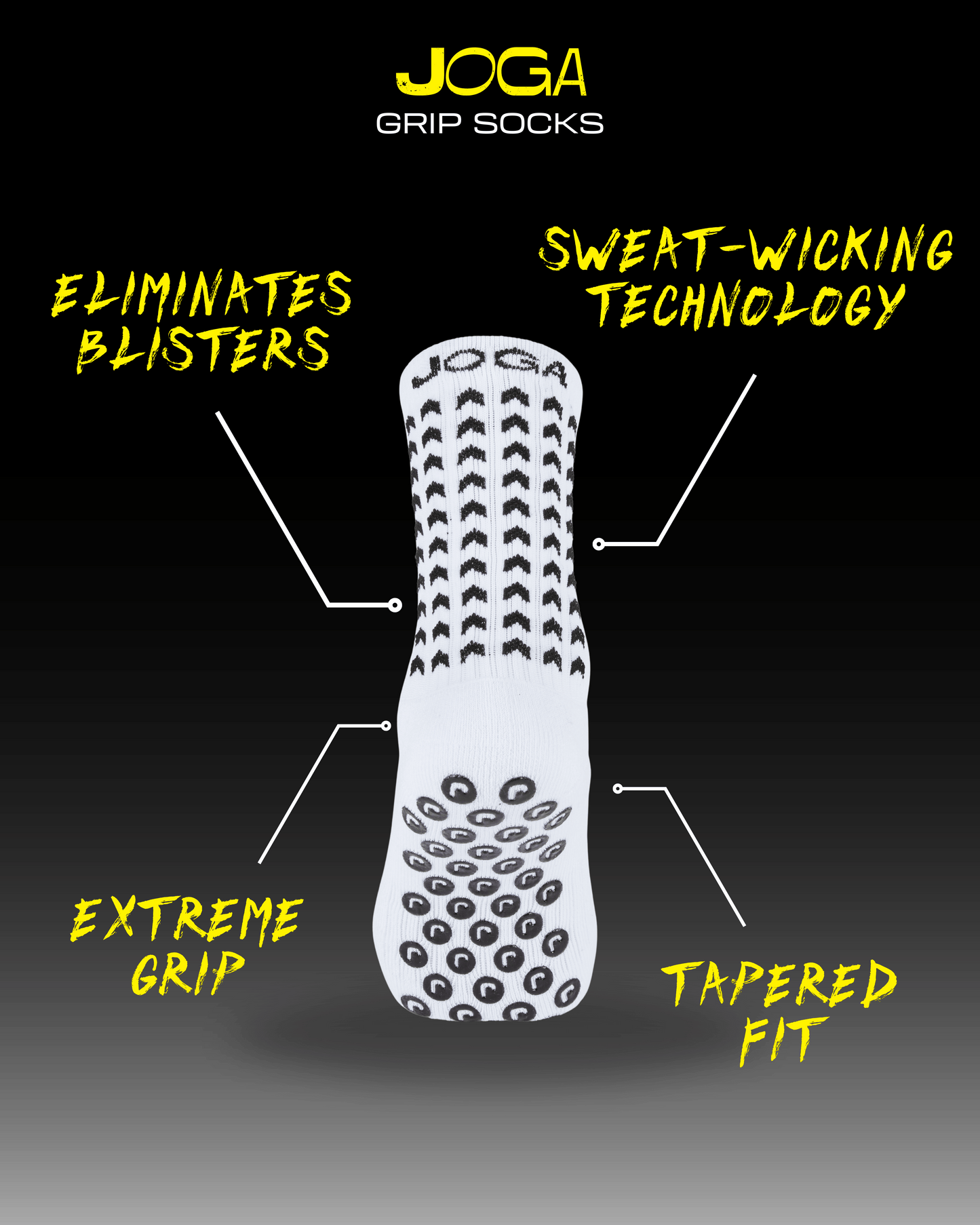 JOGA Performance Grip Socks 2.0 - White