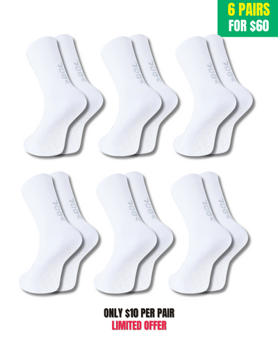 Paquete exclusivo de 6 pares - Calcetines Pro Grip Blancos