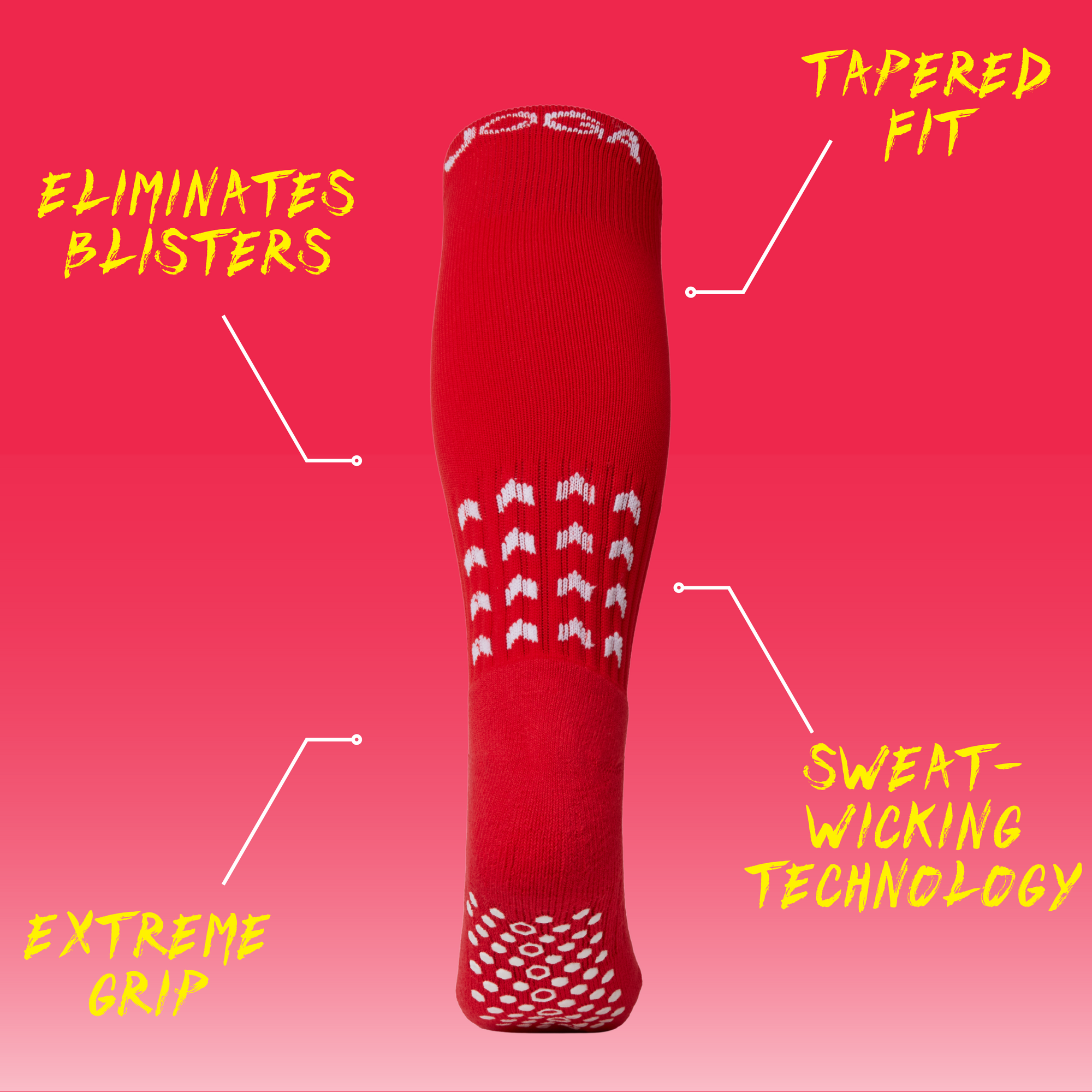 JOGA Starz Full-Length Grip Socks - Red