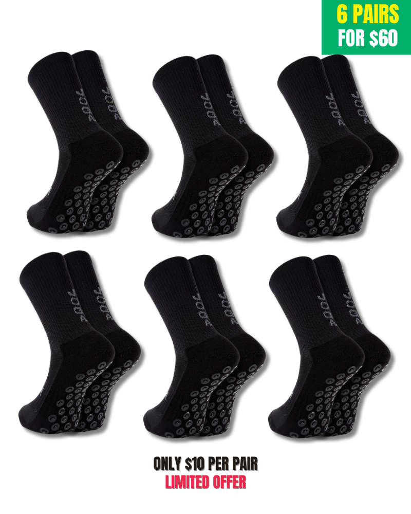 Paquete exclusivo de 6 pares - Calcetines Pro Grip negros