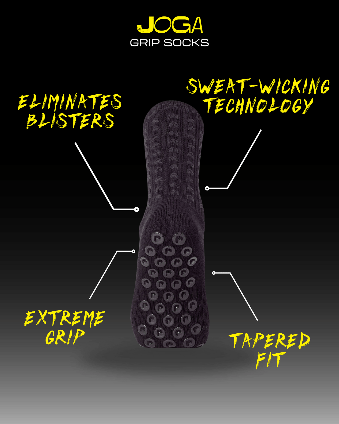 Exclusive 6 Pair Bundle - Performance Grip Socks 2.0 Blackout