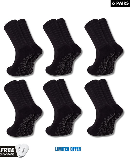 Exclusive 6 Pair Bundle - Performance Grip Socks 2.0 Blackout