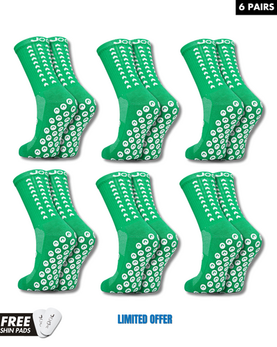 Exclusive 6 Pair Bundle - Performance Grip Socks 2.0 Green