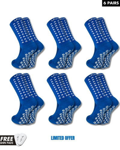 Paquete exclusivo de 6 pares - calcetines de agarre 2.0 azul