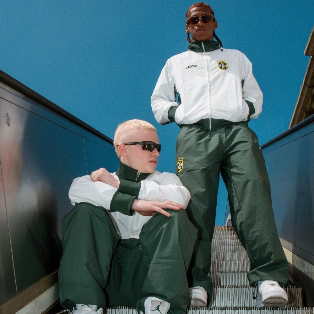 Brazil football tracksuit full set on model side view