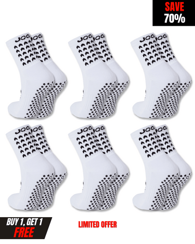 Exclusive 6 Pair Bundle - Starz Grip Socks White