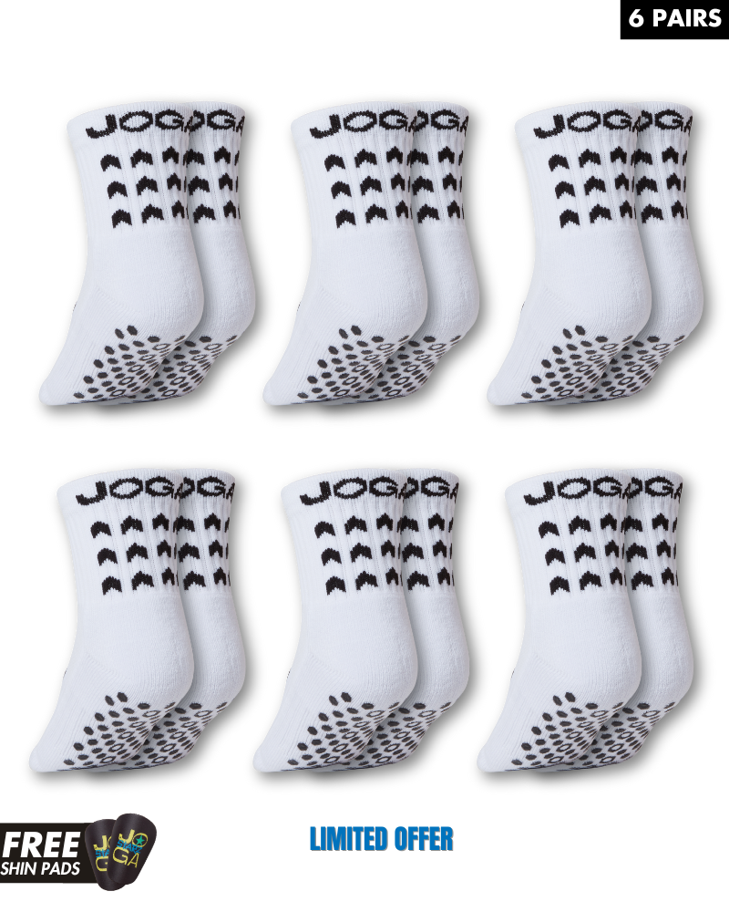 Exclusive 6 Pair Bundle - Starz Grip Socks White