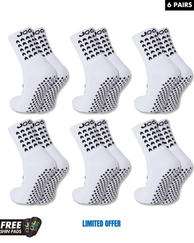 Exclusive 6 Pair Bundle - Starz Grip Socks White