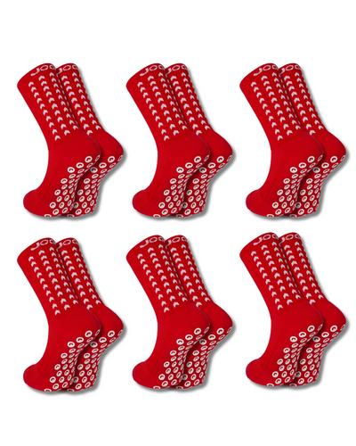 Exclusive 6 Pair Bundle - Performance Grip Socks 2.0 Red