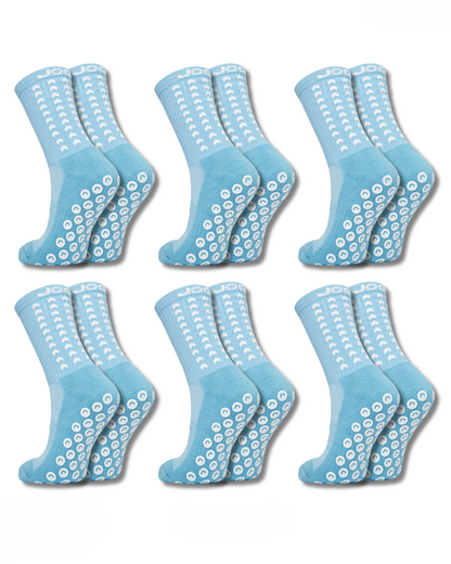 Exclusive 6 Pair Bundle - Performance Grip Socks 2.0 Sky Blue